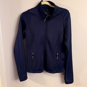 Rival Athletic Navy Blue Full Zip Performance Jacket Womens Fitted Zip Pocket